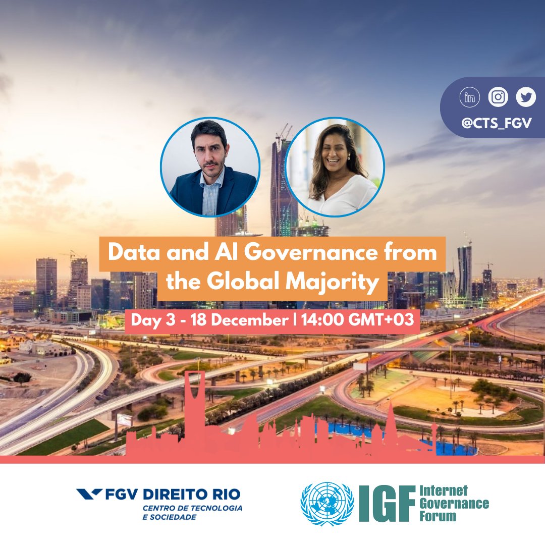 📌 Starting the panel “Data and AI Governance from the Global Majority” #IGF2024
📆 The session will be moderated by Luca Belli (<a href="/1lucabelli/">Luca Belli</a>) and Regina Filipová Fuchsová, [...]