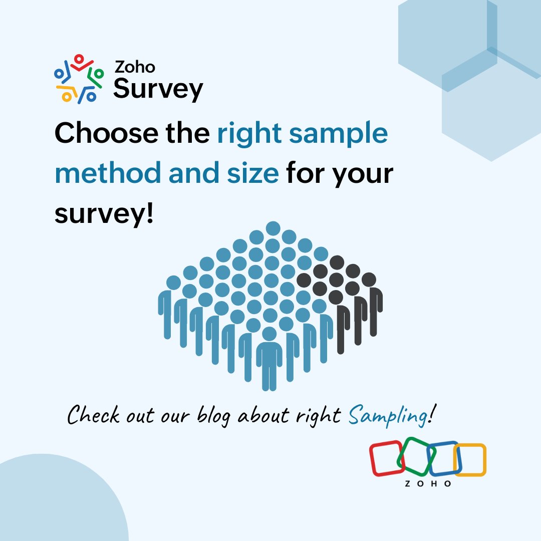 ZohoSurvey's tweet image. The secret to getting accurate insights? It’s all in your sample! Learn how to select the right sampling method to ensure you end up with a dataset you can trust. Dive in and make every survey insightful! zoho.com/survey/right-s…
#Zoho #ZohoSurvey #SamplingMethods