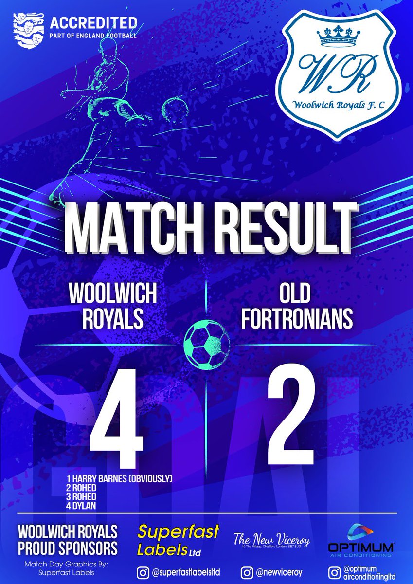 Woolwich Royals F.C. (@woolwichroyals) on Twitter photo Our final game of 2024 ended in a well deserved 4-2 victory against a solid <a href="/fortronians/">Old Fortronians FC</a> team who we lost to earlier in the season. All the best for your season lads 👍🏻. UTR Our final game of 2024 ended in a well deserved 4-2 victory against a solid <a href="/fortronians/">Old Fortronians FC</a> team who we lost to earlier in the season. All the best for your season lads 👍🏻. UTR