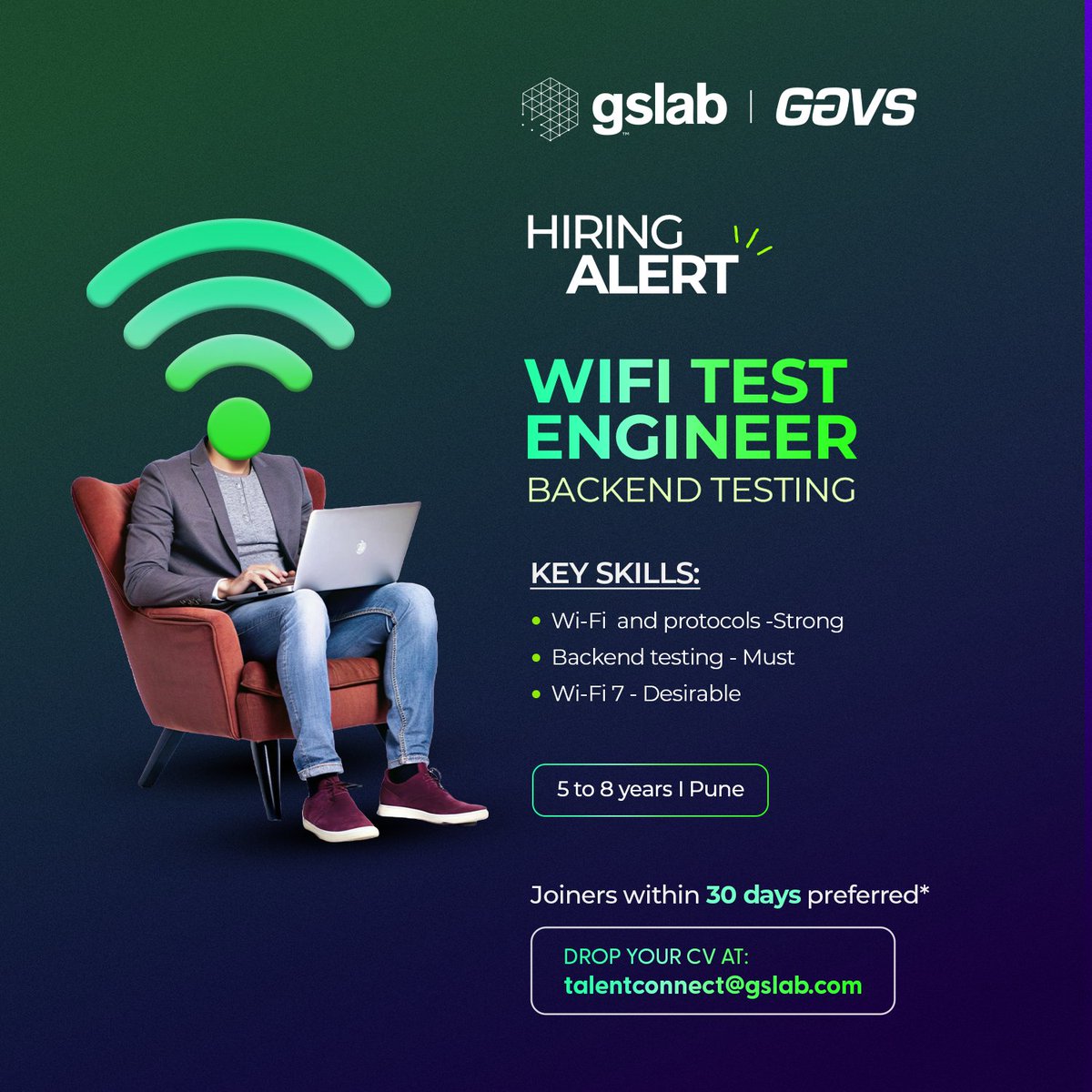 insideneurealm's tweet image. We are now hiring a Wifi Test Engineer - Backend Testing for our Pune location
Drop your profile at talentconnect@gslab.com, and we shall reach out to you.
#WiFi #WiFiTestEngineer #BackendTesting #PuneJobs
bit.ly/2N1VWOO