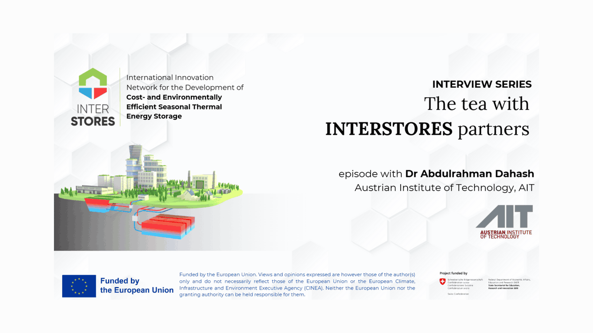INTERSTORESEU's tweet photo. 🎉 Exciting news! Check out the 1st episode of the series "The Tea with #INTERSTORES Partners" featuring Dr Dahash from @AITtomorrow2day
☕ Learn about motivations, goals, challenges & #Innovation in #ThermalEnergyStorage.
👉Watch now: https://t.co/wieIcyiNVG
#CINEA #EUfunded https://t.co/4Grz3oluou