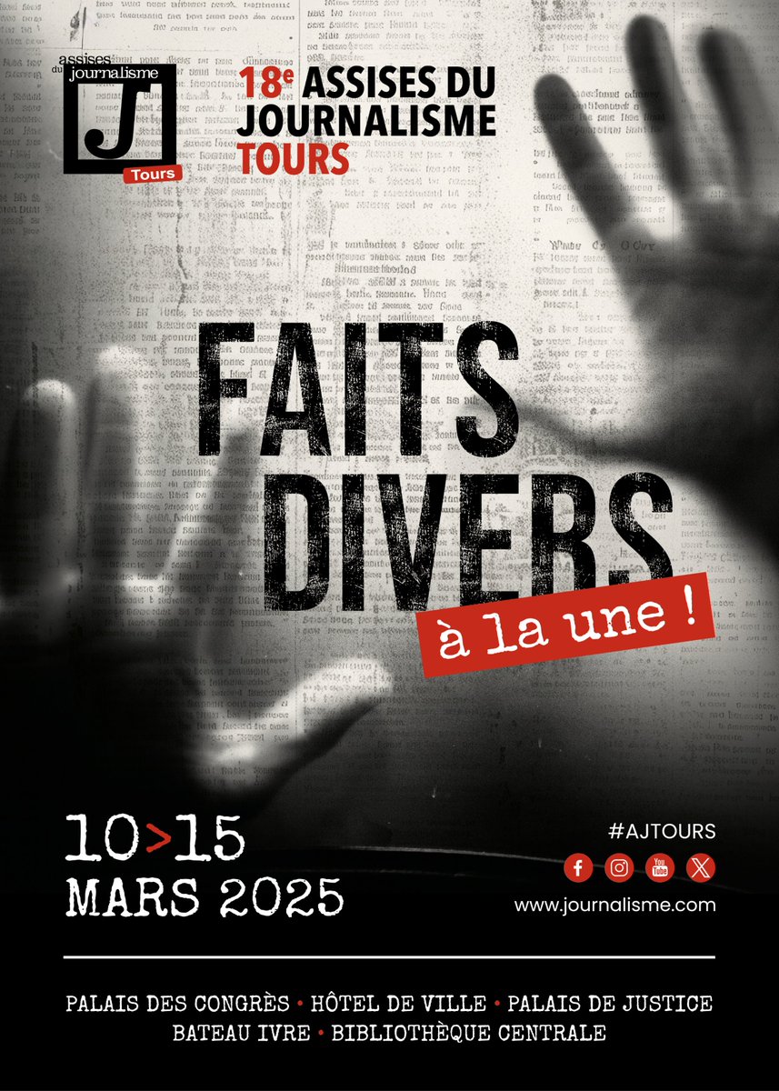 Assises du Journalisme (@lesassises) on Twitter photo J&C et l'équipe des Assises vous donnent rdv du 10 au 15 mars 2025 à Tours !
À la une de la 18e édition des Assises du Journalisme, les faits divers et tous les grands débats de la profession en ces temps bouleversés.
<a href="/villedetours/">Ville de Tours</a> <a href="/RCValdeLoire/">Région Centre-Val de Loire</a> <a href="/ToursMetropole/">Tours Métropole</a> <a href="/Toursevents37/">Tours Événements</a> J&C et l'équipe des Assises vous donnent rdv du 10 au 15 mars 2025 à Tours !
À la une de la 18e édition des Assises du Journalisme, les faits divers et tous les grands débats de la profession en ces temps bouleversés.
<a href="/villedetours/">Ville de Tours</a> <a href="/RCValdeLoire/">Région Centre-Val de Loire</a> <a href="/ToursMetropole/">Tours Métropole</a> <a href="/Toursevents37/">Tours Événements</a>