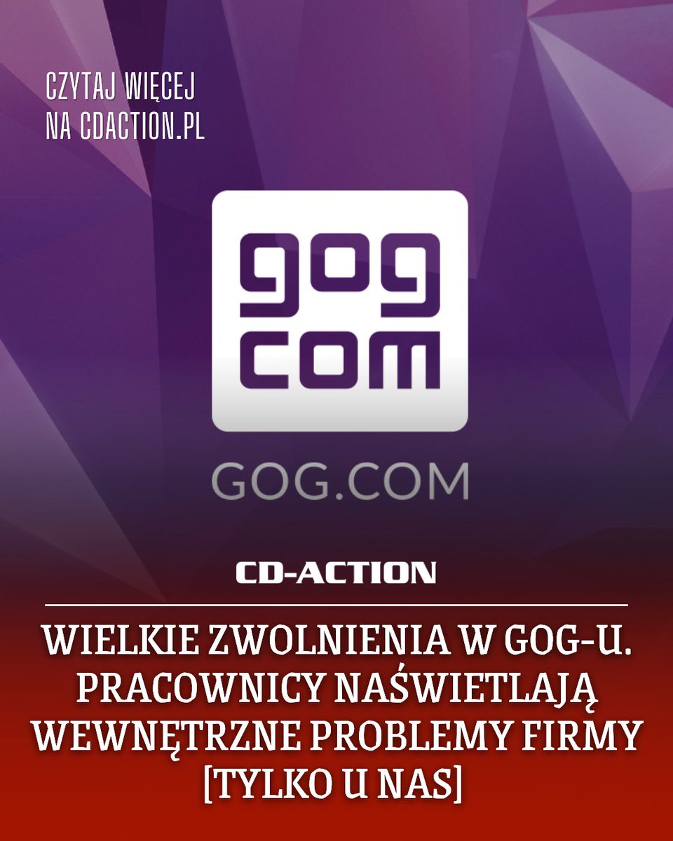 cdaction's tweet photo. Okazuje się, że w @GOGcom nie dzieje się zbyt dobrze.

Według naszych źródeł tylko w październiku 2024 pracę straciło 20-30 osób – nawet jedna piąta wszystkich zatrudnionych. Wcześniej zwolnienia zdarzały się regularnie co dwa-trzy lata, a roczna rotacja jest oceniana na poziomie 30% całej załogi.

Więcej: https://t.co/WiE3DXIydD

#GameDev #GOG #GameDevelopment #Gaming