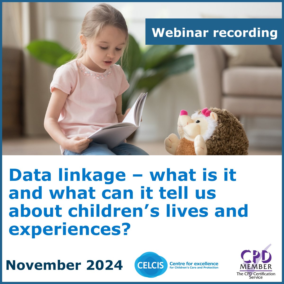 The recording of our CPD accredited webinar about data linkage and what it can tell us about children’s lives and experiences is available now: buff.ly/3ZWUZNX
