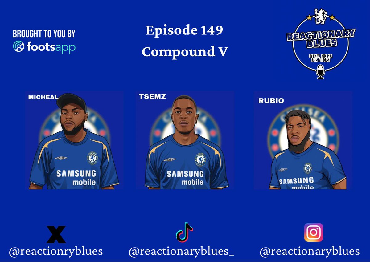 reactionryblues's tweet photo. This episode is brought to you by @thefootsapp
🚨NEW #RbPod 🚨
#149: Compound V
🎙️-@_tsemz,@Michaelangelo_D,@rubioluis02 and @noah_mb23
🗣️Chelsea finally beat the Brentford Curse
🗣️Misha drug charge
🗣️Everton preview
🎧: https://t.co/1ZGPIMZPTL
🍏: https://t.co/6f2Nk8GNvz https://t.co/2gHPSCGSl7