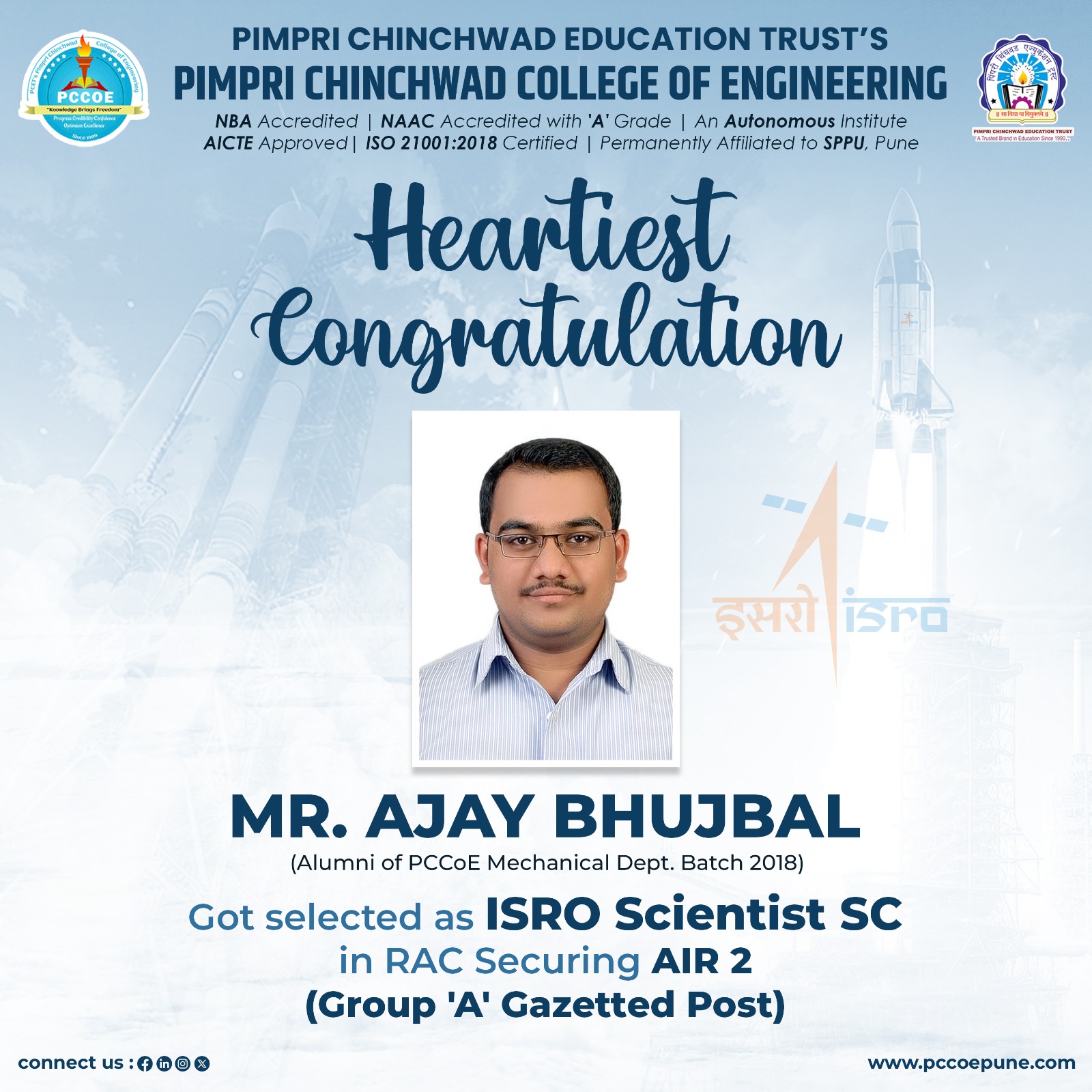 PCCOE Pune on X: &ldquo;💐Heartfelt congratulations to Mr. Ajay Bhujbal 