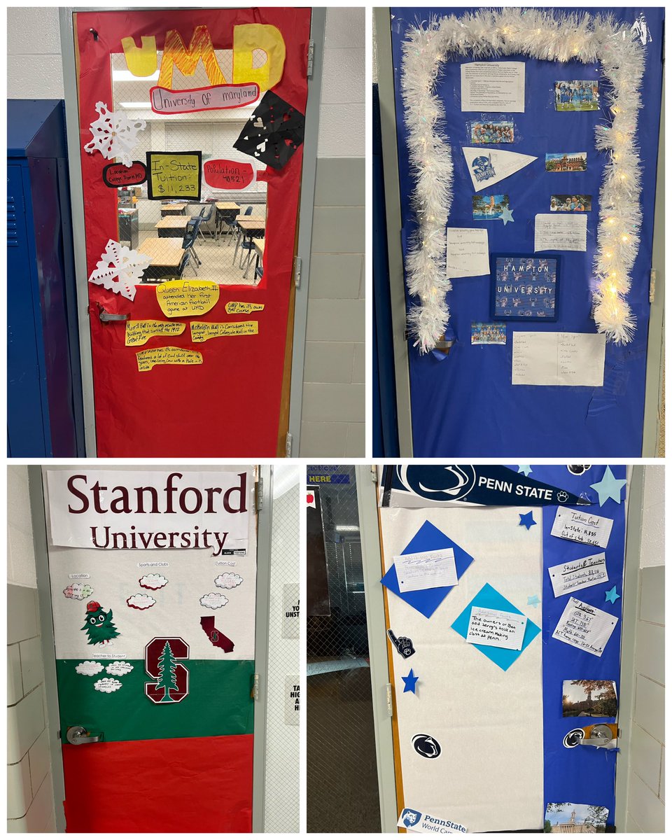 MacArthurAACPS's tweet image. Our students were hard at work creating college door decor for our AVID door decorating contest! #collegeandcareerreadiness #avid #belonggrowsucceed #aacpsawesome