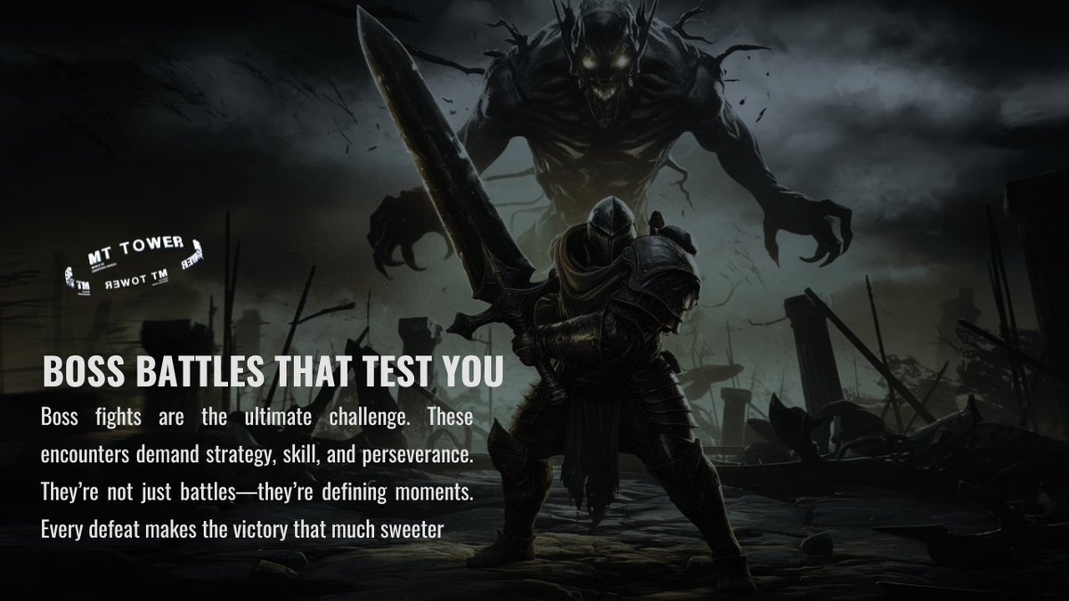 mt_tower's tweet photo. Boss fights are the ultimate test of skill, strategy, and patience. 🛡️ Which boss was your greatest triumph—or your toughest defeat? Let’s relive those heart-pounding moments!

#MTTower #MMORPG #BossBattles #GamingChallenges #RPGGaming https://t.co/m3wzYDMjW6