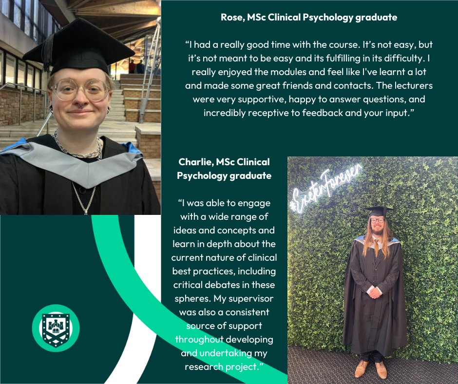 exeterpsych's tweet image. Congratulations to the first cohort of MSc Clinical Psychology graduates!
Some of the group told us about their experiences on the Masters and plans for the future #exeterforever