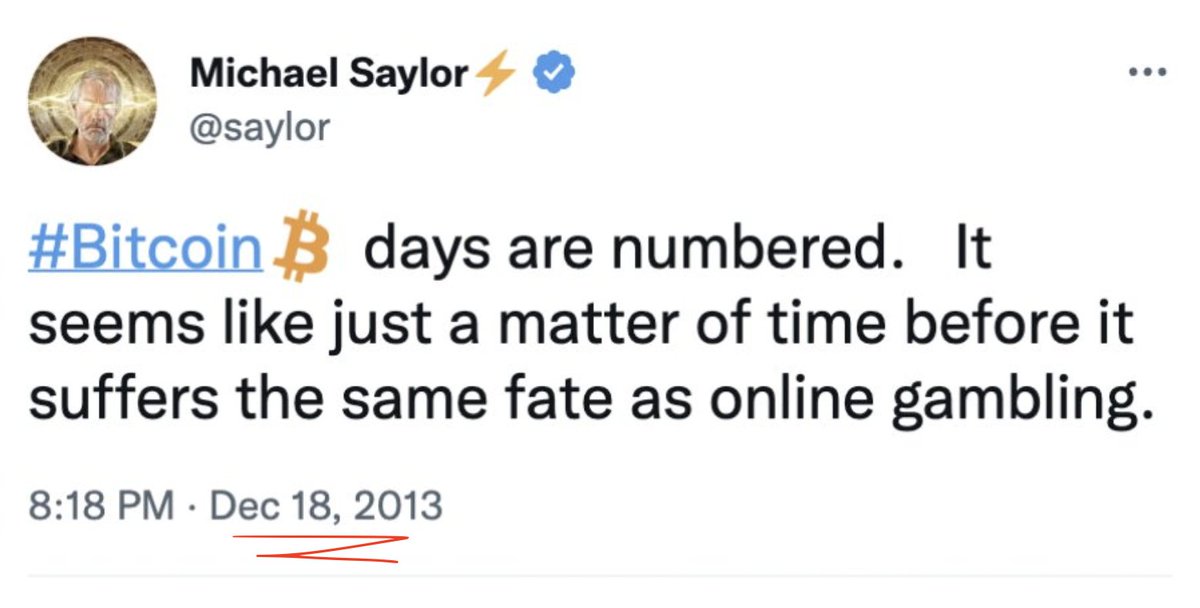 ✨ Michael Saylor on #Bitcoin, exactly 11 years ago

Today, he owns 439,000 BTC he bought for $27 billion 🚀