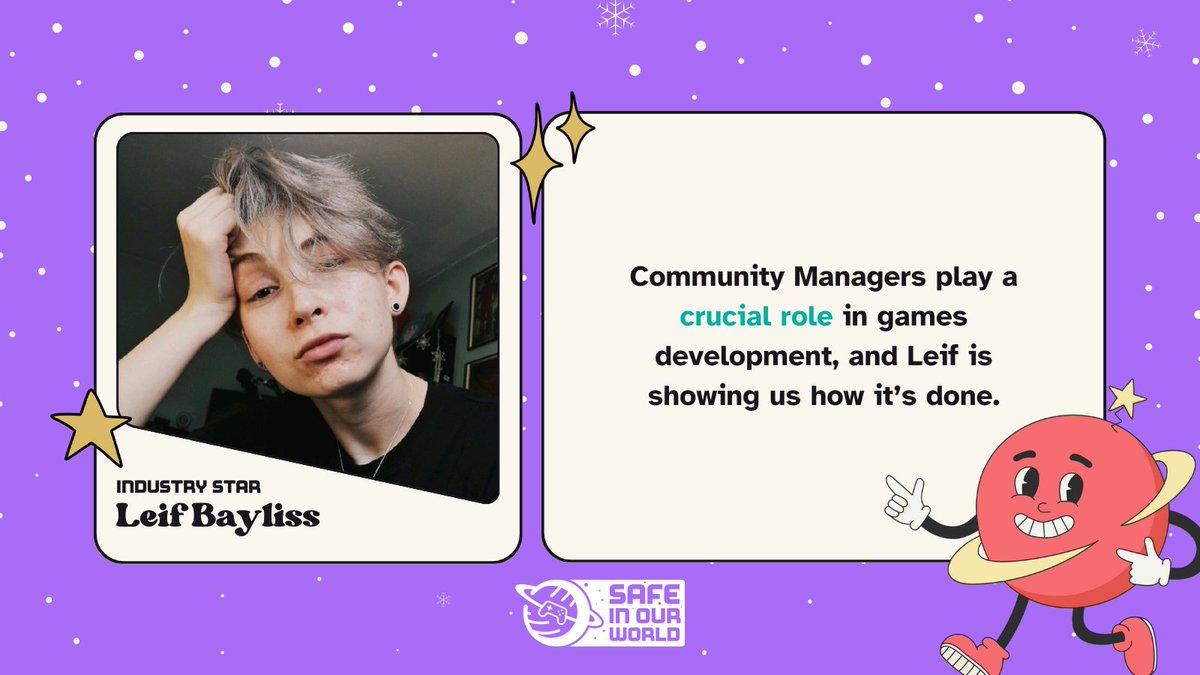 As part of #Devcember, we’re shining a light on the often unseen stars of the games industry, and today we’re looking at those who shine brightest when they’re being supportive of others.

⭐ Nathan Dunton <a href="/NovaNathanGD/">Nathan Dunton</a>
⭐ <a href="/RadiantG_/">Radiant G🌈✨</a>
⭐ Alistair McFarlane
⭐ Leif Bayliss