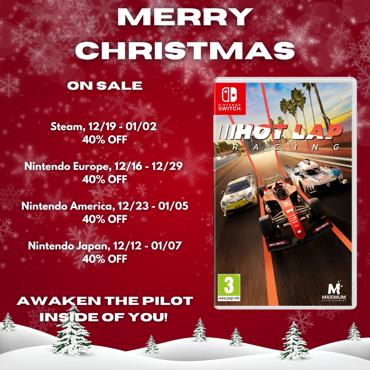 Hot Lap Racing 🏁 2024 (@hotlapracing_) on Twitter photo Christmas sales incoming for <a href="/hotlapracing_/">Hot Lap Racing 🏁 2024</a> !
Perfect time to make people happy and offer the game to your friends and family! 🎅🎉 Christmas sales incoming for <a href="/hotlapracing_/">Hot Lap Racing 🏁 2024</a> !
Perfect time to make people happy and offer the game to your friends and family! 🎅🎉