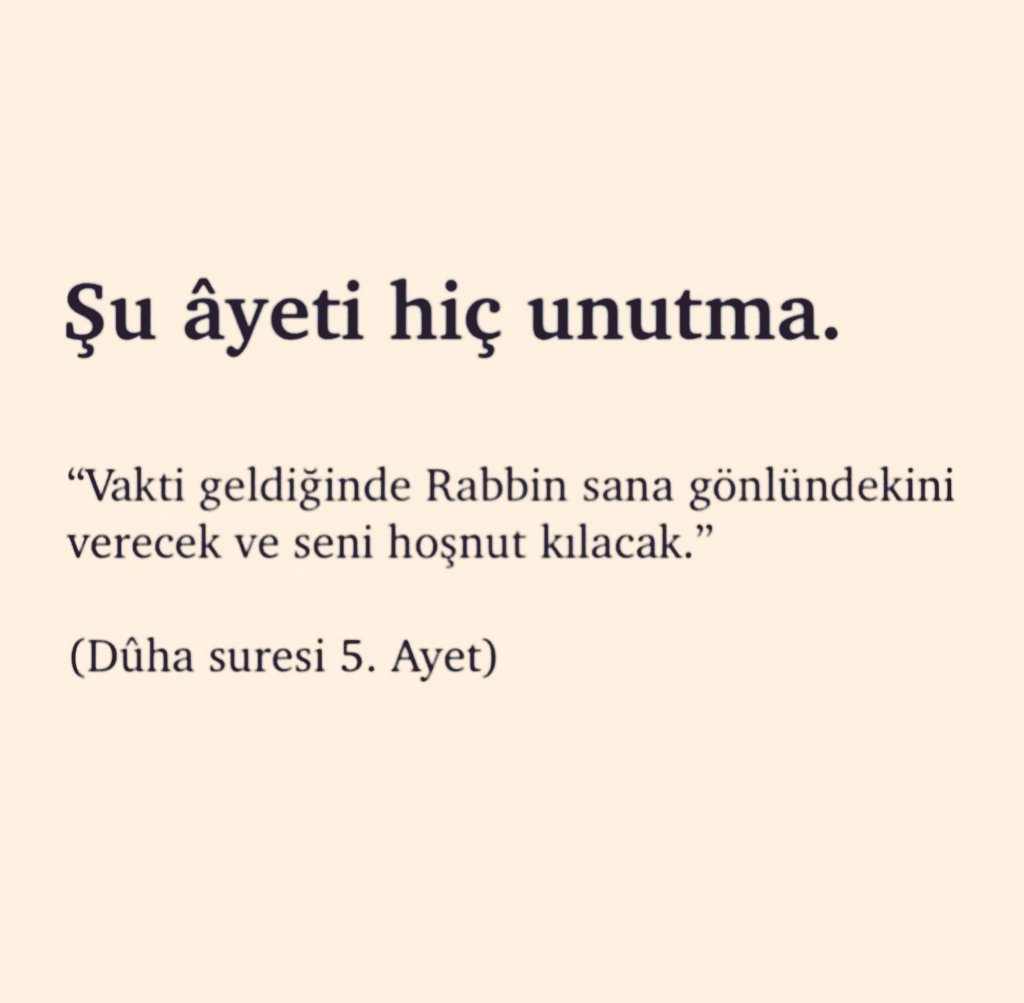 Ferahlatan ayetlerden biri..