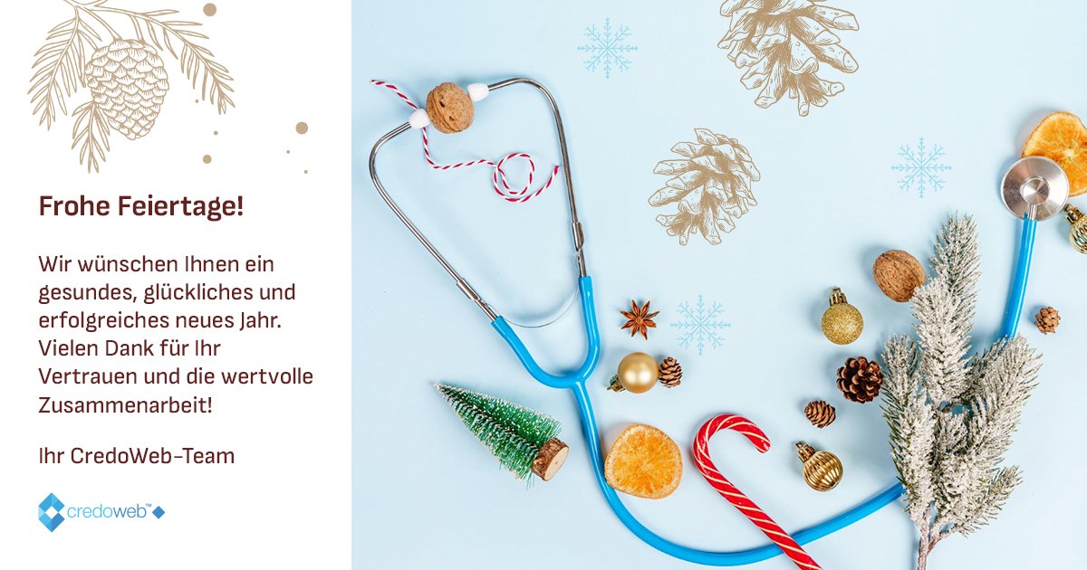 🎄✨ Frohe Weihnachten! ✨🎄

Wir wünschen Ihnen eine besinnliche &amp; erholsame Weihnachtszeit! Vielen Dank für Ihr Vertrauen – wir freuen uns darauf, auch im nächsten Jahr weiterhin spannende medizinische Themen mit Ihnen zu teilen!

Ihr CredoWeb-Team

#FroheWeihnachten #CredoWeb