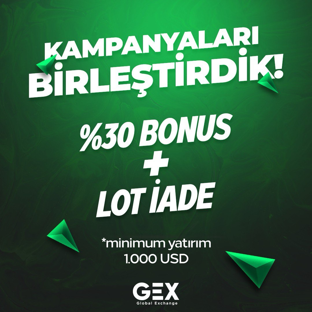 #SONDAKİKA / GEX FINANCE ekibi olarak KAMPANYALARI BİRLEŞTİRDİK !! 

⭐️%30 BONUS + LOT İADE !!!

iletişim; wa.me/380638840295

#DolarTL #dolar #forextrading #forextraders #Bitcoin #bist100 #Binance #gex #viop #viop30 #kesfet #USDJPY
