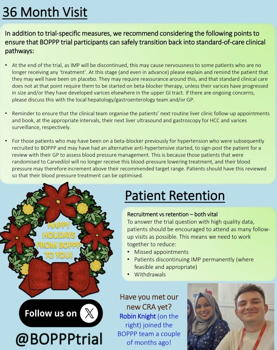 BOPPP Trial (@boppptrial) on Twitter photo 📢📢 Our 2024 Winter Newsletter is now LIVE
Have a look to see if you can spot your teams pic 🐒
Thank you ALL for your hard work on BOPPP 🥳🙏🏽
#varices #cirrhosis #liverresearch #NIHR #whyweloveresearch #hepatology #loveyourliver
<a href="/DrVishalCPatel/">🇿🇲Vishal C Patel🇬🇧</a> <a href="/drmarkmcphail/">MarkMcPhail</a> <a href="/DrBenCarter/">Ben Carter</a> 📢📢 Our 2024 Winter Newsletter is now LIVE
Have a look to see if you can spot your teams pic 🐒
Thank you ALL for your hard work on BOPPP 🥳🙏🏽
#varices #cirrhosis #liverresearch #NIHR #whyweloveresearch #hepatology #loveyourliver
<a href="/DrVishalCPatel/">🇿🇲Vishal C Patel🇬🇧</a> <a href="/drmarkmcphail/">MarkMcPhail</a> <a href="/DrBenCarter/">Ben Carter</a>