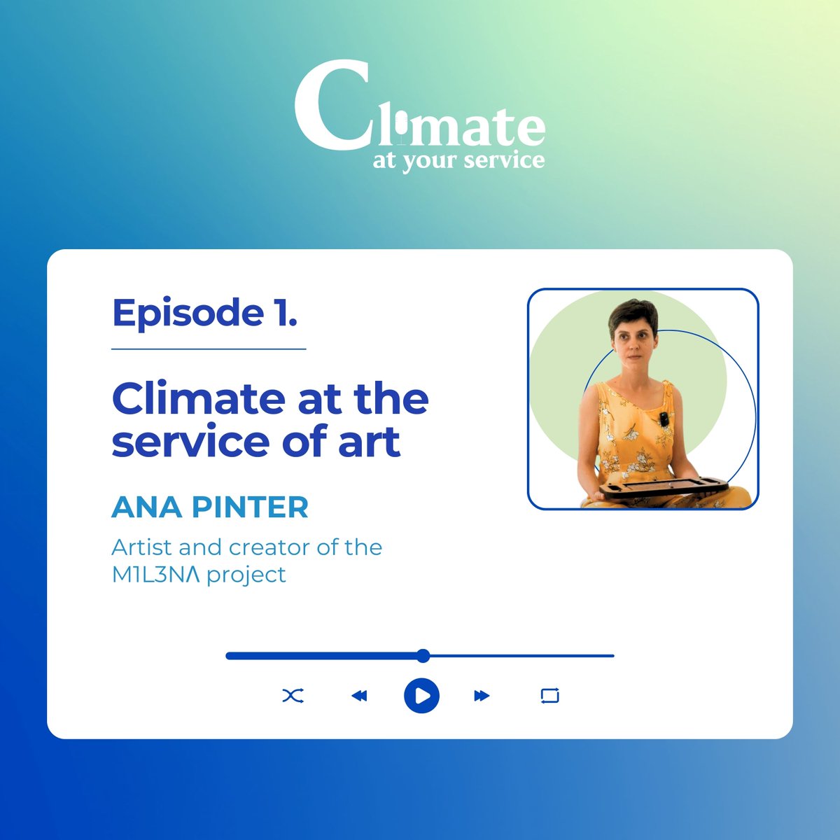 Climateurope2 (@climateurope2) on Twitter photo 🎧 New episode: In the latest Climat at your service #podcast, Ana Pinter discusses her innovative artwork #M1L3NɅ.
A winning project from the <a href="/climateurope2/">Climateurope2</a> Art+Science Open Call, showcased at the Traveling Climate Action Roadshow.
A must-listen: climateurope2.eu/resources/podc… 🎧 New episode: In the latest Climat at your service #podcast, Ana Pinter discusses her innovative artwork #M1L3NɅ.
A winning project from the <a href="/climateurope2/">Climateurope2</a> Art+Science Open Call, showcased at the Traveling Climate Action Roadshow.
A must-listen: climateurope2.eu/resources/podc…