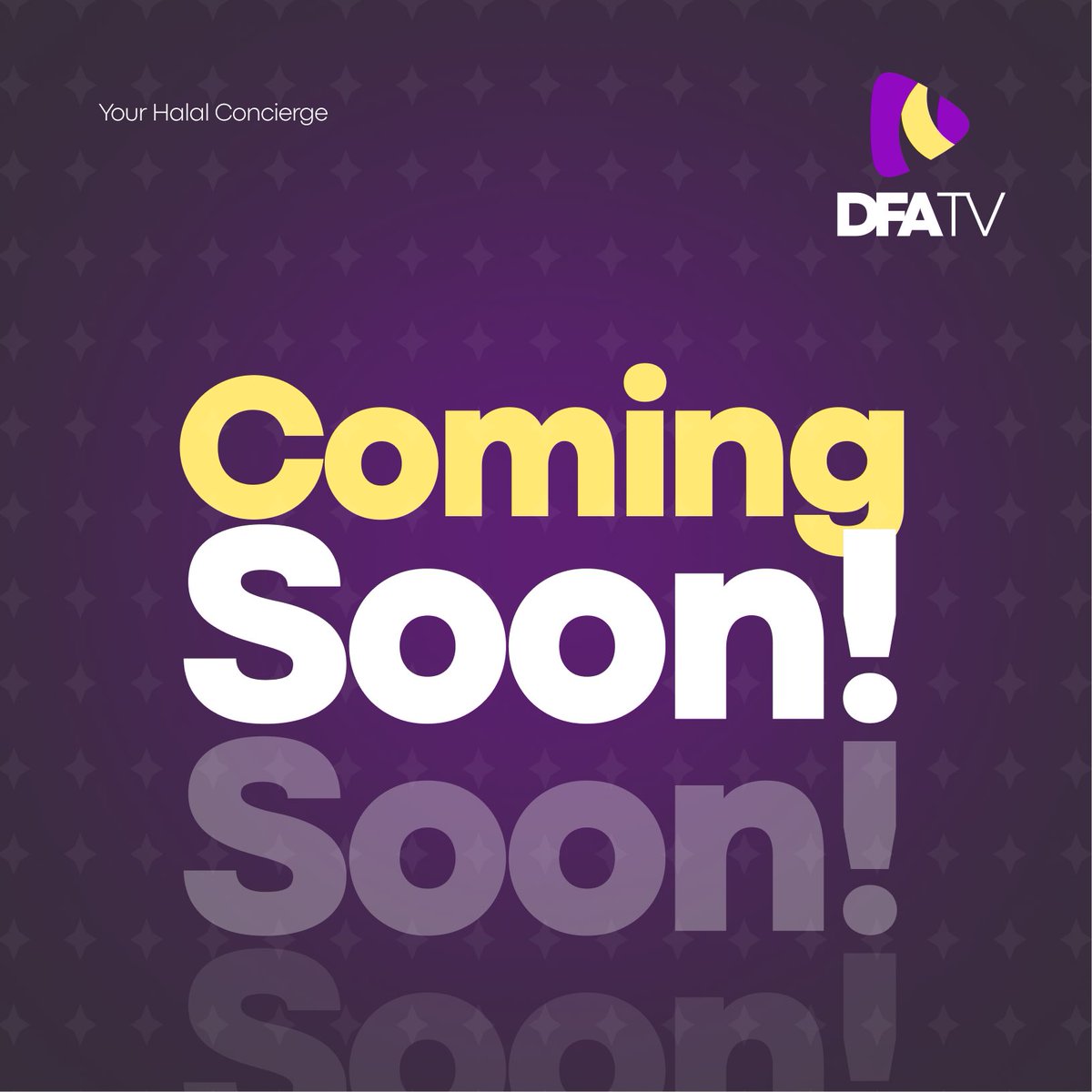 watchdfa's tweet photo. Something amazing is coming! DFA TV is your halal concierge for premium entertainment. Stay tuned!
#dfatv #watchdfatv #stream #showtime #halal #halaltv Islam #halalconcierge https://t.co/LyB0TLG03T