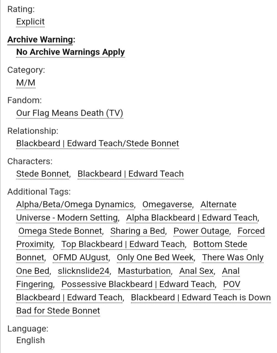 Going to feature a few Omegaverse fics while things outter around in the background.  Suppressed omega Stede?  Frantic eager alpha Ed?  Yes please! archiveofourown.org/works/57997018…