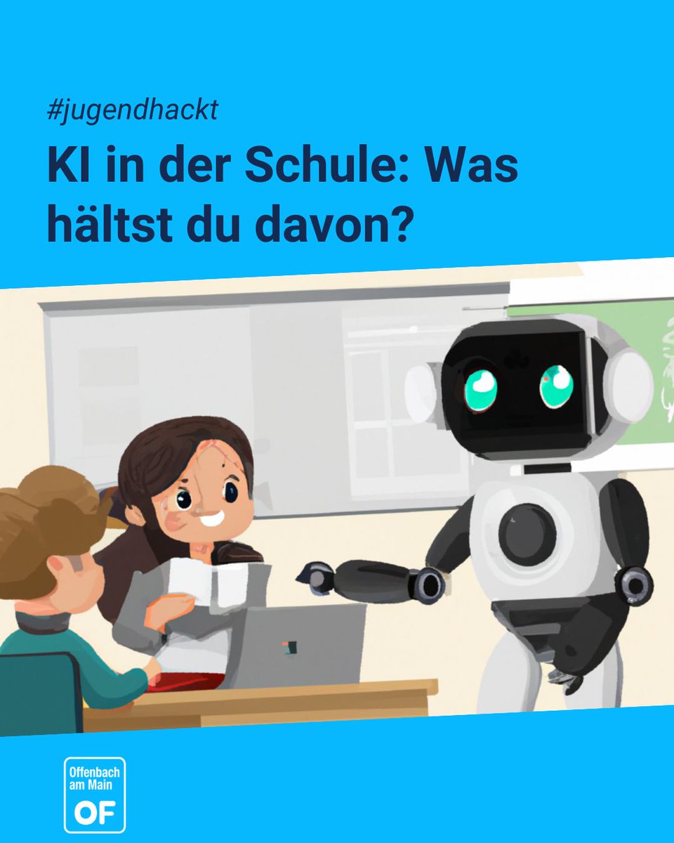 Stadt Offenbach (@stadt_of) on Twitter photo Bei <a href="/jugendhackt/">Jugend hackt</a> gibt es viele coole Projekte rund um KI und #Digitalisierung für Kinder und Jugendliche. Darunter auch das Rollenspiel “Robo-Lehrer*innen an die Macht?“ – Einfach herunterladen und live spielen: jugendhackt.org/oer/projekte/k… #Offenbach #jugendhackt
📷Canva/DALL-E (KI) Bei <a href="/jugendhackt/">Jugend hackt</a> gibt es viele coole Projekte rund um KI und #Digitalisierung für Kinder und Jugendliche. Darunter auch das Rollenspiel “Robo-Lehrer*innen an die Macht?“ – Einfach herunterladen und live spielen: jugendhackt.org/oer/projekte/k… #Offenbach #jugendhackt
📷Canva/DALL-E (KI)