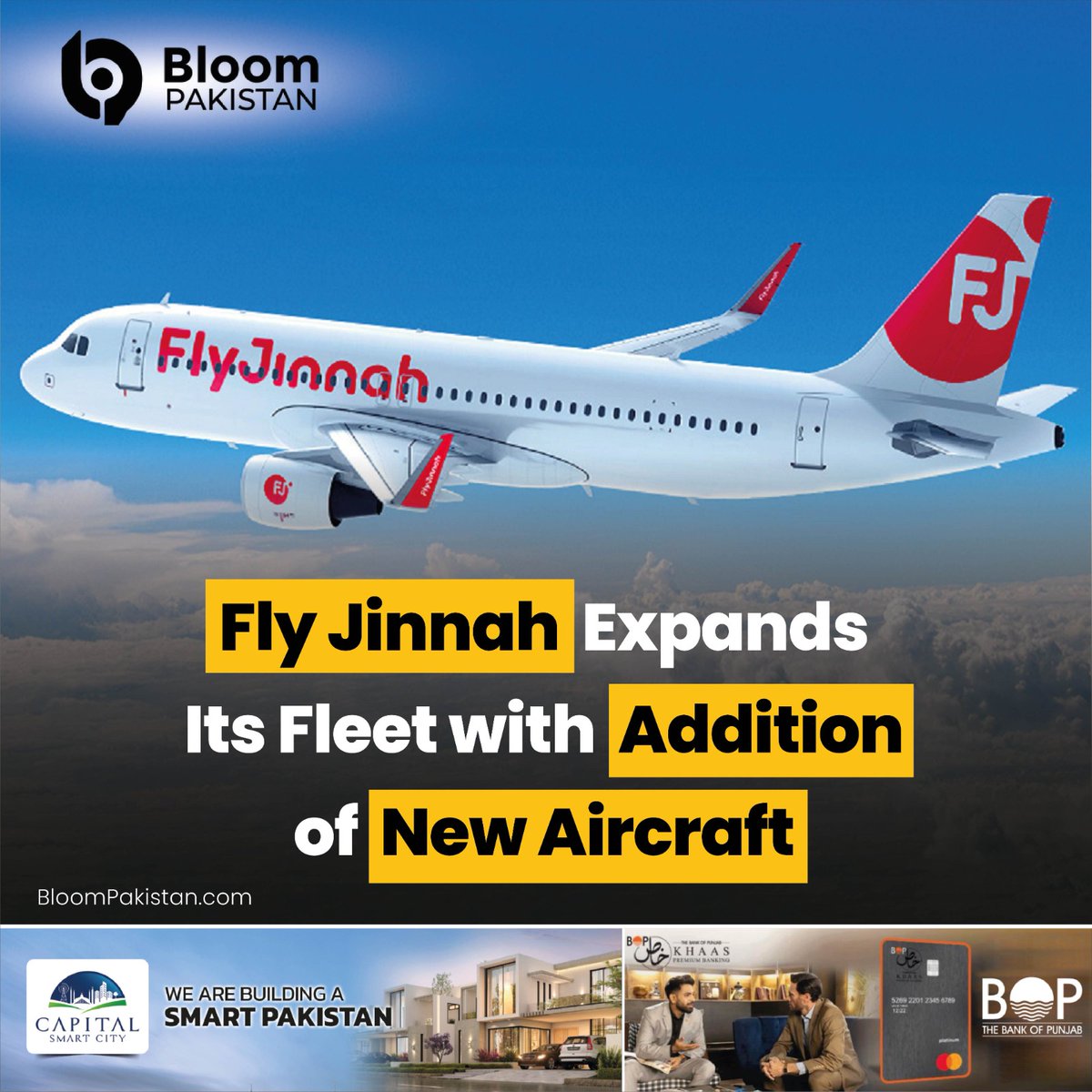 bloom_pakistan's tweet image. Fly Jinnah, Pakistan’s most budget-friendly airline, has expanded its fleet with the addition of a new aircraft that landed in Karachi. 
#FlyJinnah #ExpandFleet #NewAircraft 
bloompakistan.com/fly-jinnah-exp…
