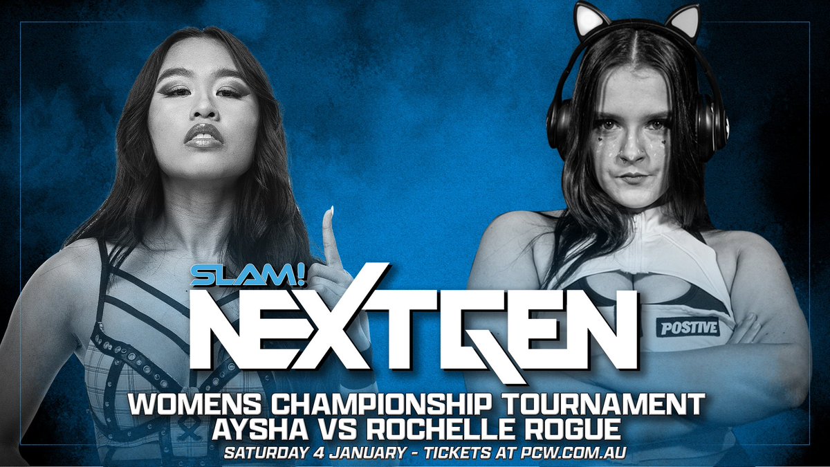 The PCW Women’s Championship Tournament continues on the first show of 2025, as <a href="/AyshaFC_/">Aysha 🍾</a> returns to PCW to take on <a href="/rochelleroguepw/">Rochelle Rogue ロシェル • ローグ</a> at Next Gen!

Tickets available at PCW.com.au