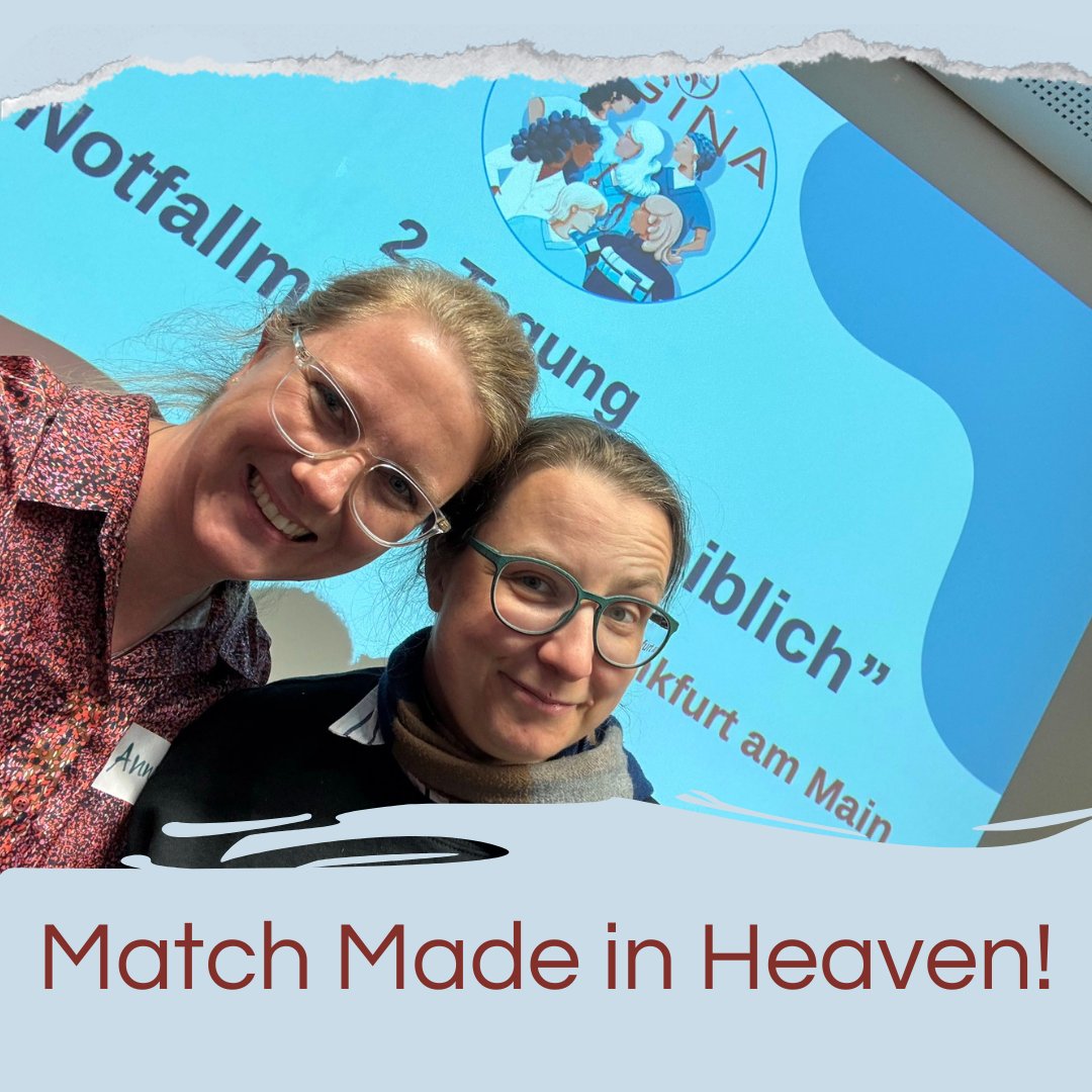 Another Match Made in Heaven!

Anna Kruse (Mentorin), ZNA OÄ in Erfurt, und Doreen Reinbacher (Mentee), ZNA OÄ in Berlin, haben sich zuletzt mal wieder getroffen, im Rahmen der 2. Tagung Notfallmedizin ist weiblich. 

#WomenInMedicine #FemInEM #Notfallmedizin #Mentoring