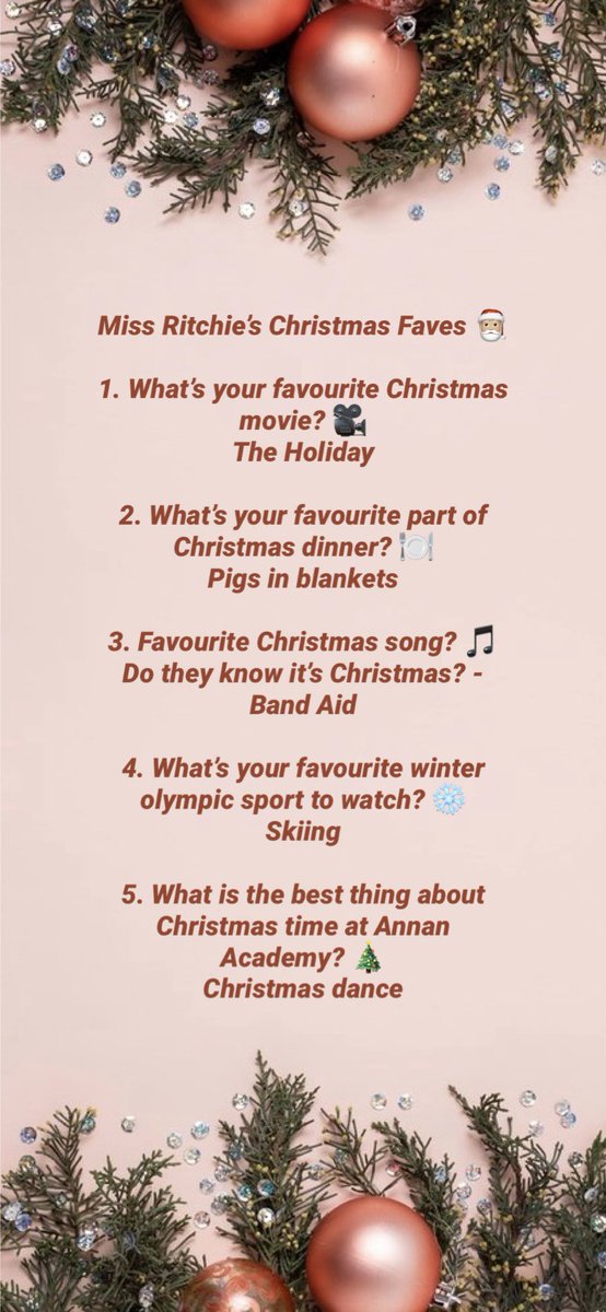 Miss Ritchie’s Christmas Faves 🎅🏼🎄⛄️

<a href="/MissRitchiePE_/">Miss Ritchie</a>