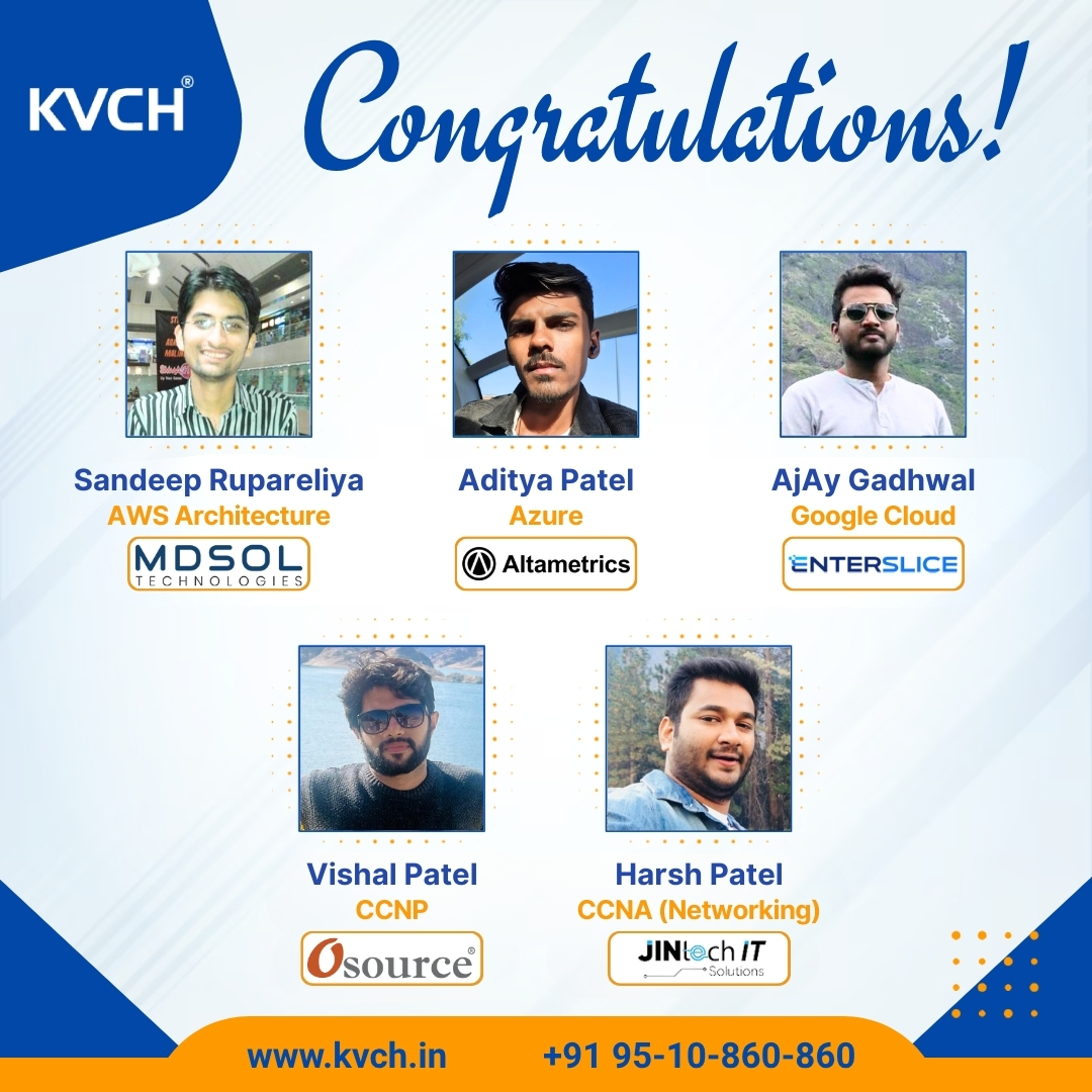 kvchnoida's tweet image. Congratulations to Our Students on Their Amazing Placements as AWS Architects, Azure Expert, Google Cloud Specialist, CCNP Professional, and CCNA Expert! 🚀

#AWSArchitecture #Azure #CCNA #CareerGrowth #TechCareers #SuccessStories