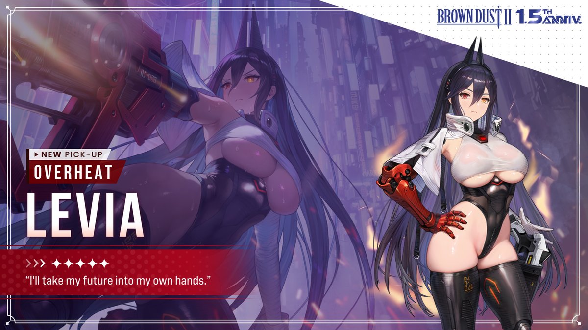 BROWNDUST2_EN's tweet photo. 📢New Pickup - Overheat Levia
Overheat🔥 Levia appears!✨
"I'll take my future into my own hands."

📅 Pickup rate UP until January 2nd!

Thank you.
#BrownDust2 #BD2 #Overheat #Levia