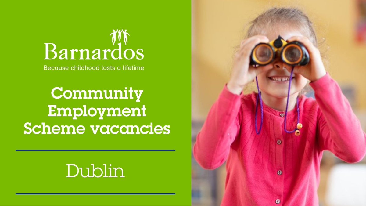 📢 #JobFairy

We offer placements in some of our Shops as part of the Community Employment (CE) scheme.

We currently have Sales, Bridal and Admin Assistant positions available in Ballycoolin, Dalkey, Kilbarrack, and Dún Laoghaire 💚

Find out more 👉 barnardos.ie/about-us/caree…