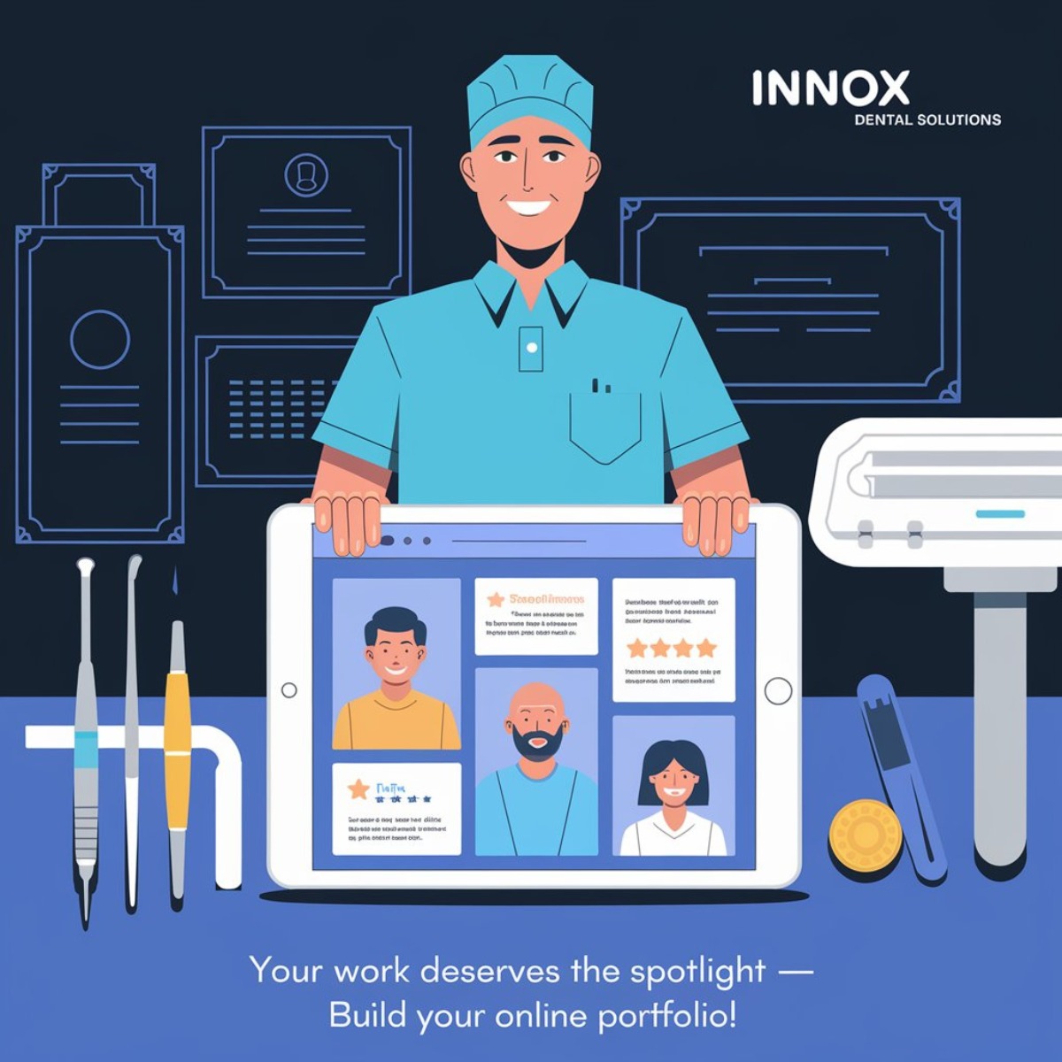 🦷Dentists, is your brilliance online?

An online portfolio boosts opportunities! Include:
✅ Testimonials
✅ Before-and-after photos
✅ Certifications

📈 Why it matters:
• Attract patients
• Stand out professionally
• Build your brand

🚀 Don’t let your skills go unnoticed!