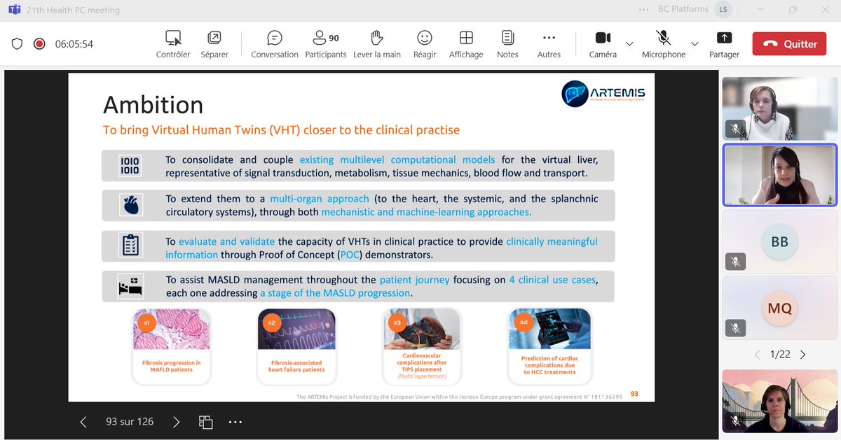 HorizonARTEMIS's tweet photo. Exciting News!
On Dec 12, @Laura Muñoz Senovilla - MATICAL presented the ARTEMIS project at the Horizon Europe Health Programme Committee Meeting, alongside EBRAINS.

We highlighted:
✅ ARTEMIS innovations
✅ Clustering with EBRAINS
✅ Research gaps in VHT
✅ Our role in EDITH https://t.co/FJoaQxvjsh