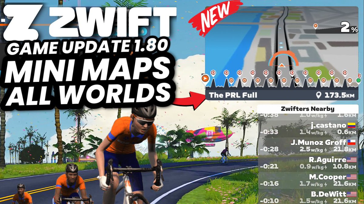 ZWIFT Game Update 1.80: New Mini Maps for All Routes // Shakin' Now Optional
Details over on YouTub