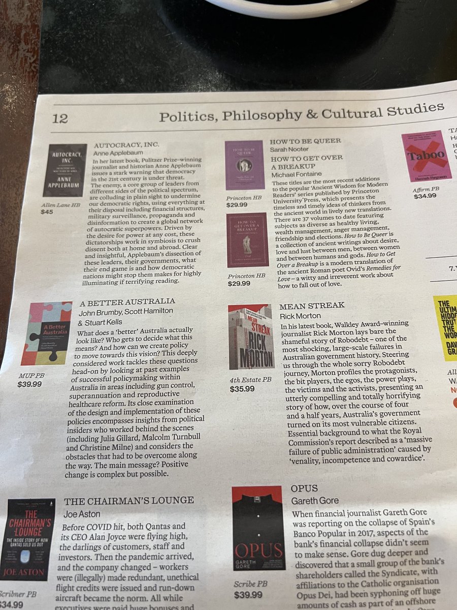 StuartKells's tweet photo. Great to see ‘A Better Australia’ at Readings in Carlton #ABetterAustralia #summerreadingguide @ReadingsBooks @MUPublishing @SDHamiltonVIC #JohnBrumby #auspol #ingreatcompany https://t.co/fKzGwpLoWy