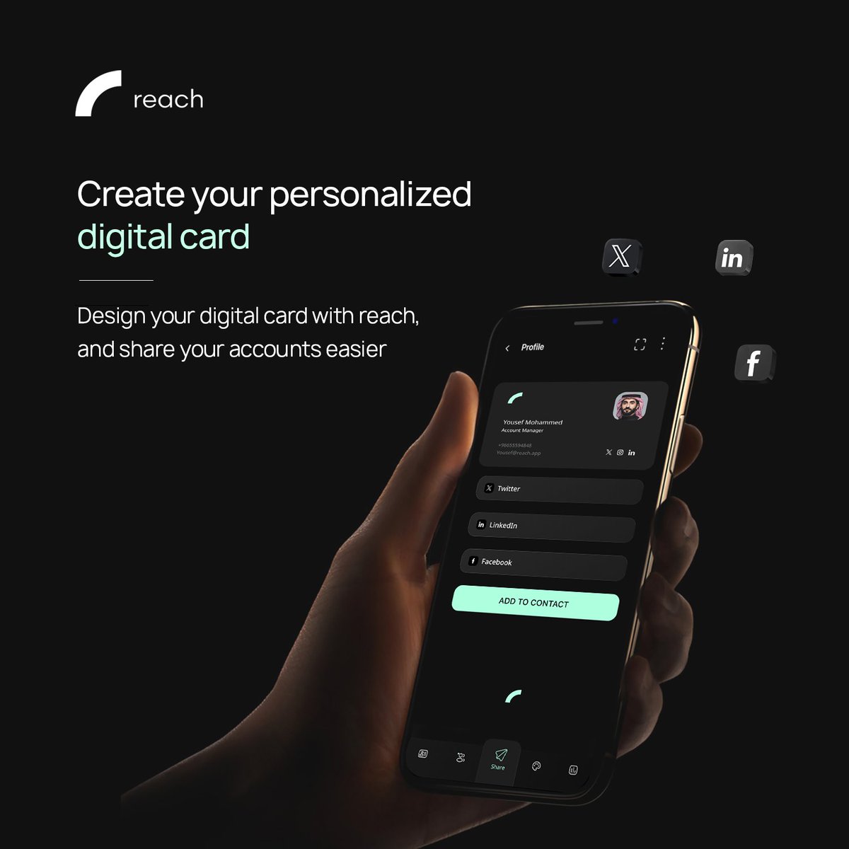 Reachappsa's tweet photo. ودّع مشاركة الحسابات بشكل يدوي، وشارك حساباتك الإجتماعية وباقي الروابط التي تخصك بشكل أسرع مع "ريتش" https://t.co/2CL2LCtyH1