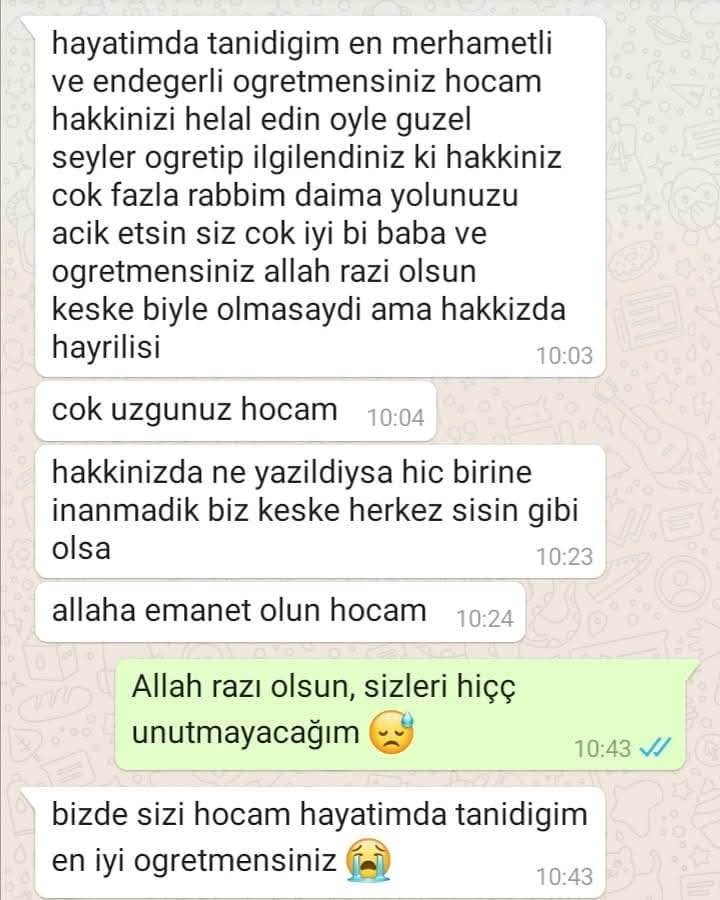 Tayin nedeniyle ayrıldığım bir köyden, bir velinin bana yolladığı mesaj...Kelimelerin kifayetsiz kaldığı an 🙏❤️ Bu gurur sanırım her şeye değer.. #iyikiöğretmenim