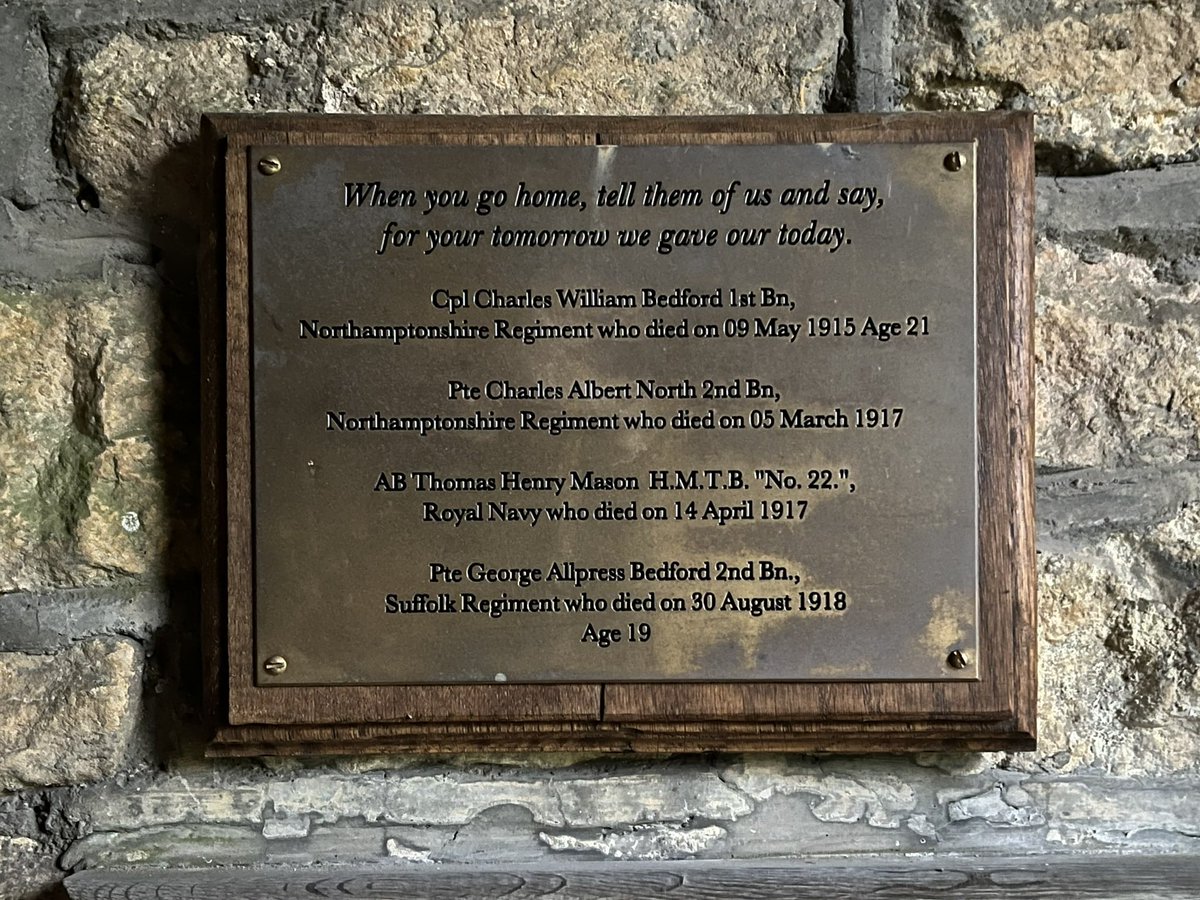 Slipton war memorial plaque. St. John the Baptist Church, Slipton, Northamptonshire. First World War. #LestWeForget