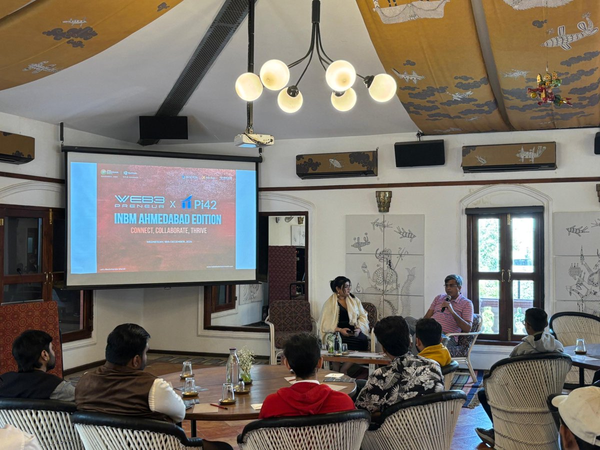Pi42Exchange's tweet photo. LIVE from Ahmedabad! 🚀✨
Our CEO, Avinash Shekhar (@avinash_shekhar ) is in the house, sharing his expertise and leveling up the #CryptoCommunity at #Web3Preneur (@Web3preneur_)! 🧠💡
Here’s a glimpse of the energy, insights, and exclusive zero-fee perks at Pi42 with @INBMOfficial. 🌟
Stay tuned for more updates straight from the event! 🎥📸
#IndiaBlockchainMonth #Pi42 #Ahmedabad