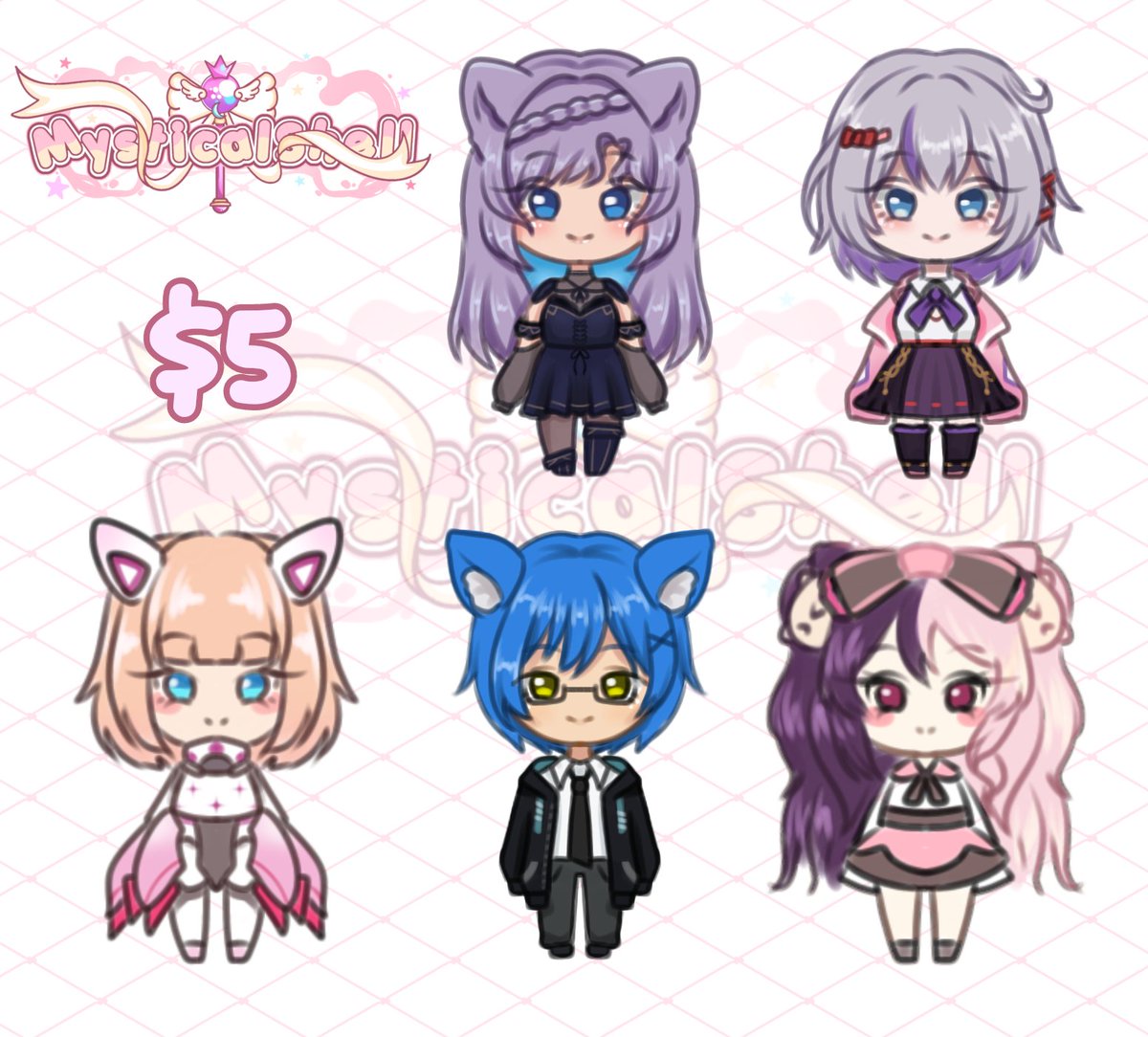 BUBBLE CHIBI comms open
🌸🩷
Regular: $5 
Cheap: $3(much simpler)

Comment or dm for a slot^^
Base by me

#chibi #chibicommission
#Commission #commissionopen