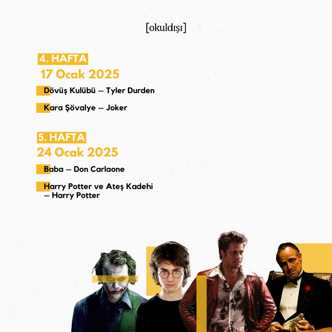 Yavuz Yiğit ile "Filmlerle Mizaç Analizi" 27 Aralık'ta OkulDışı zoom platformunda. <a href="/YavuzYigit/">Yavuz Yiğit</a>