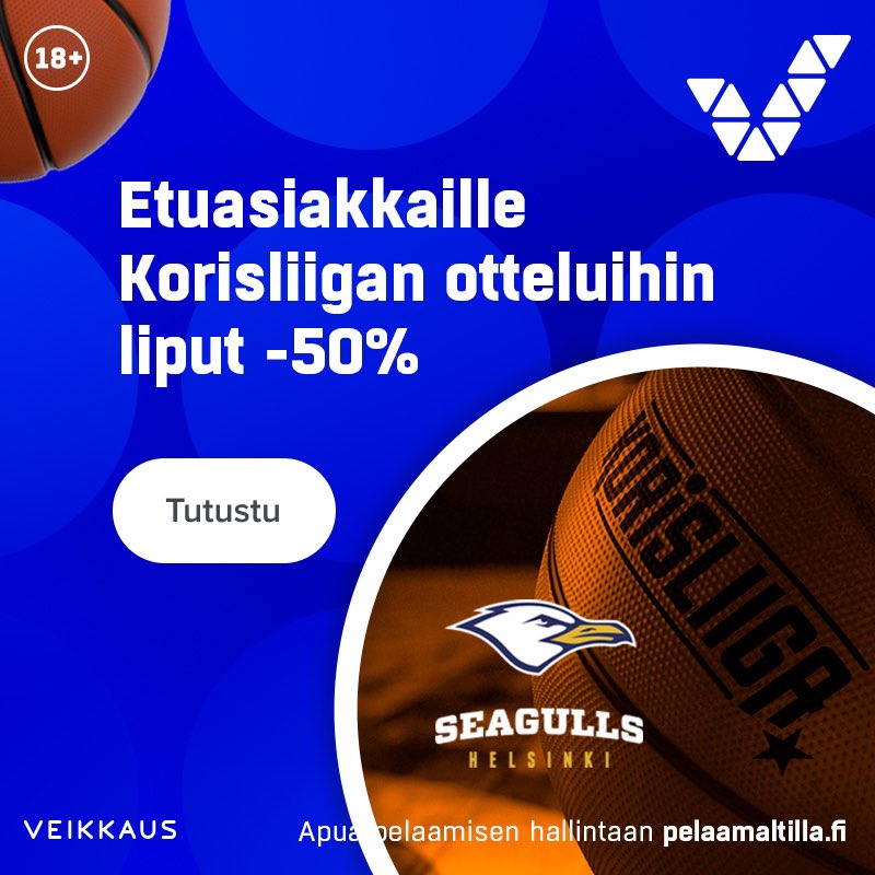 HELSINKI SEAGULLS (@gullsbasketball) on Twitter photo ๐๐๐ข๐ค๐ค๐๐ฎ๐ค๐ฌ๐๐ง ๐๐ญ๐ฎ๐๐ฌ๐ข๐๐ค๐๐ฌ๐ญ๐๐ซ๐ฃ๐จ๐ฎ๐ค๐ฌ๐๐ง๐ ๐๐ ๐ง๐จ๐ฉ๐๐ข๐ฆ๐ฆ๐๐ฅ๐ฅ๐ ๐๐๐-๐ฅ๐ข๐ฉ๐ฎ๐ญ -๐๐% ๐๐ ๐๐.๐๐. ๐๐๐๐๐ ๐ฏ๐ฌ ๐๐๐๐๐๐ ๐จ๐ญ๐ญ๐๐ฅ๐ฎ๐ฎ๐ง! ๐คฉ
Vielรค ennen joulua Seagullsin kotipesรคssรค pรครคstรครคn nauttimaan huippukohtaamisesta, jossa koko ๐๐๐ข๐ค๐ค๐๐ฎ๐ค๐ฌ๐๐ง ๐๐ญ๐ฎ๐๐ฌ๐ข๐๐ค๐๐ฌ๐ญ๐๐ซ๐ฃ๐จ๐ฎ๐ค๐ฌ๐๐ง๐ ๐๐ ๐ง๐จ๐ฉ๐๐ข๐ฆ๐ฆ๐๐ฅ๐ฅ๐ ๐๐๐-๐ฅ๐ข๐ฉ๐ฎ๐ญ -๐๐% ๐๐ ๐๐.๐๐. ๐๐๐๐๐ ๐ฏ๐ฌ ๐๐๐๐๐๐ ๐จ๐ญ๐ญ๐๐ฅ๐ฎ๐ฎ๐ง! ๐คฉ
Vielรค ennen joulua Seagullsin kotipesรคssรค pรครคstรครคn nauttimaan huippukohtaamisesta, jossa koko