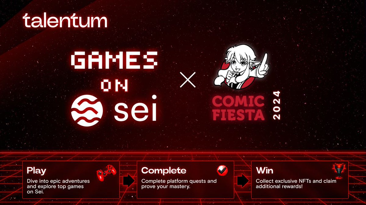 🚀 Games on SEI x Comic Fiesta 2024 on Talentum!

This year, 8 incredible Sei games are making their mark at Comic Fiesta 2024, Malaysia’s premier pop culture event! To celebrate, we’re taking the excitement beyond the event floor with an epic online campaign on Talentum.

🎮