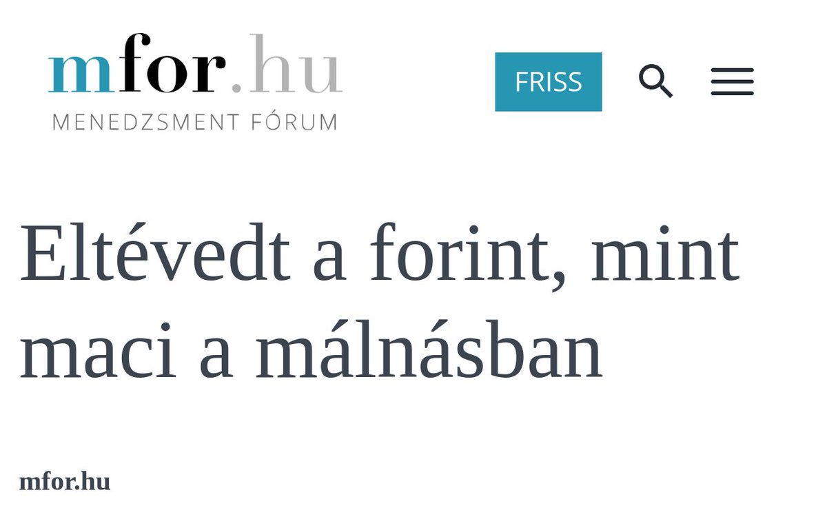 juteszembe's tweet photo. Amúgy a #Privátbankár és az #MFor napi #HUF árfolyam híreinek címei rendszeresen az eléggé kínzó #agyfasz kategória... 😂 🤦♂️ 🤣 https://t.co/TFHil39MLh