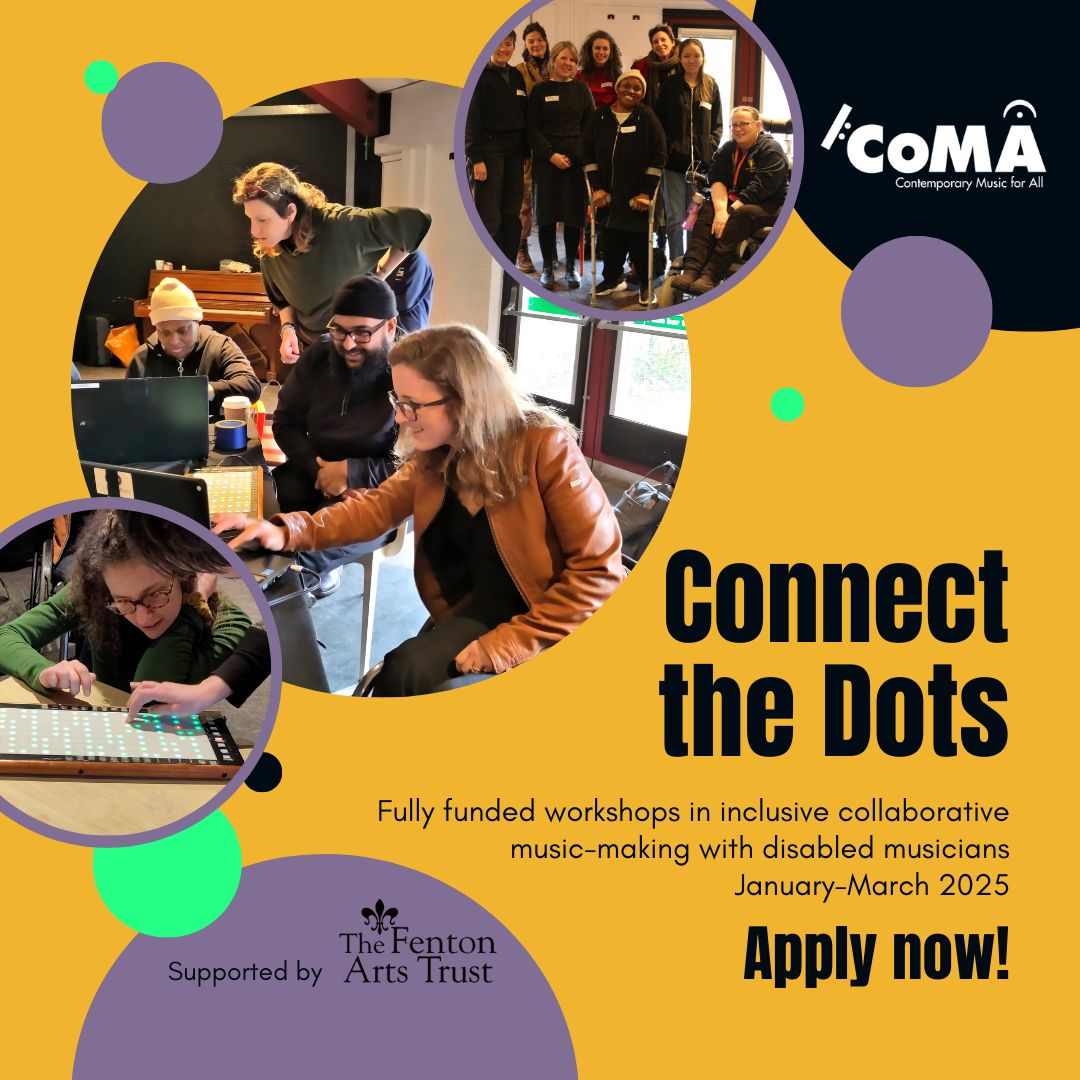 🟢Last chance to apply for Connect the Dots 2025!
🟡If you’re an emerging to mid-career composer and/or music facilitator who wants to learn about making your work more inclusive and accessible, our Connect the Dots programme is for you! 🧵1/2