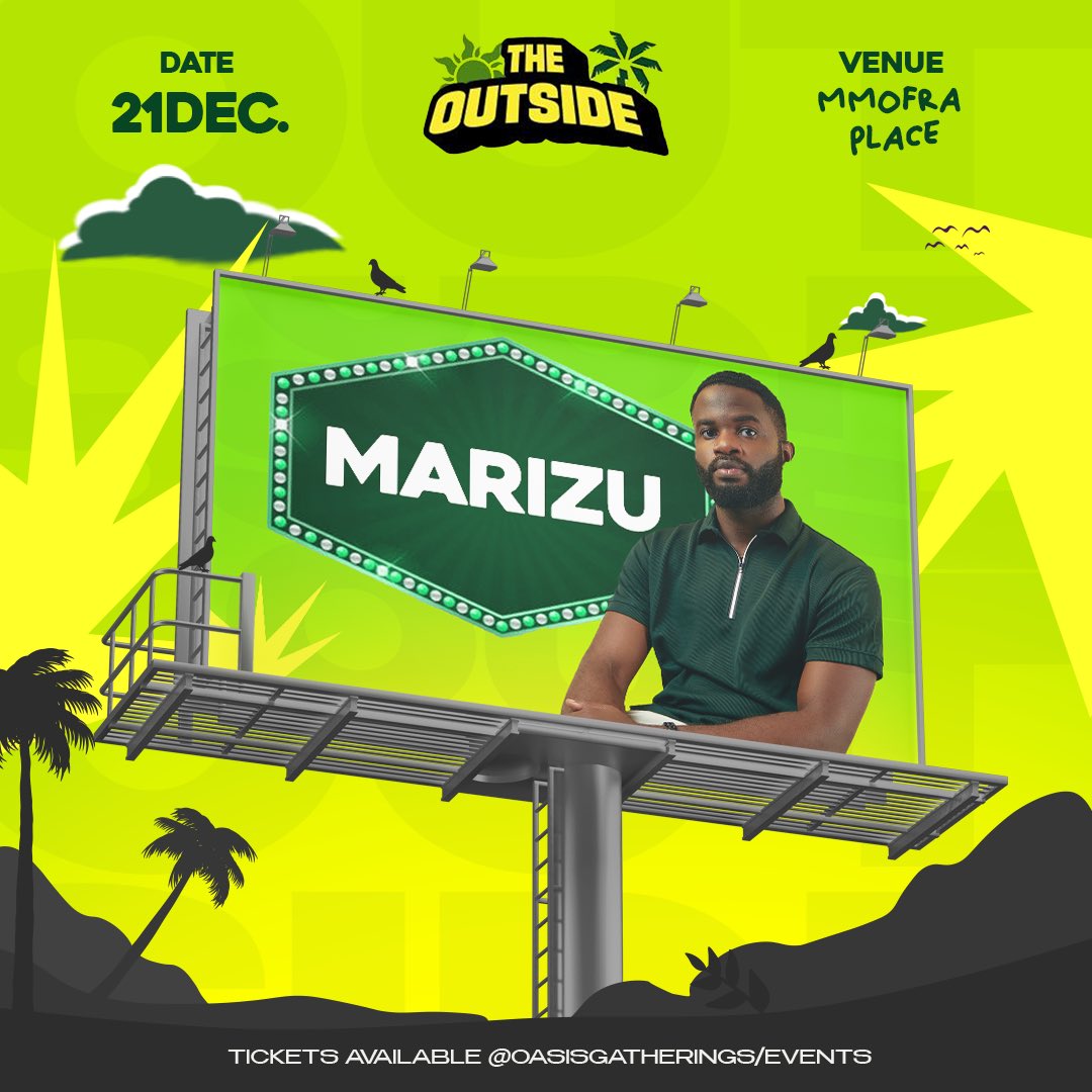 oasisgatherings's tweet photo. GUEST ACT ANNOUNCEMENT 🔊

Not forgetting our last but definitely not least guest act for the Main Stage this Saturday night.🤩

Also all the way from the UK, @marizu_ikechi joining us at The Outside. 

What songs do you want to hear him perform?👀
🎟️: https://t.co/RsZAZx5ZWy https://t.co/NMUi8fnUnI