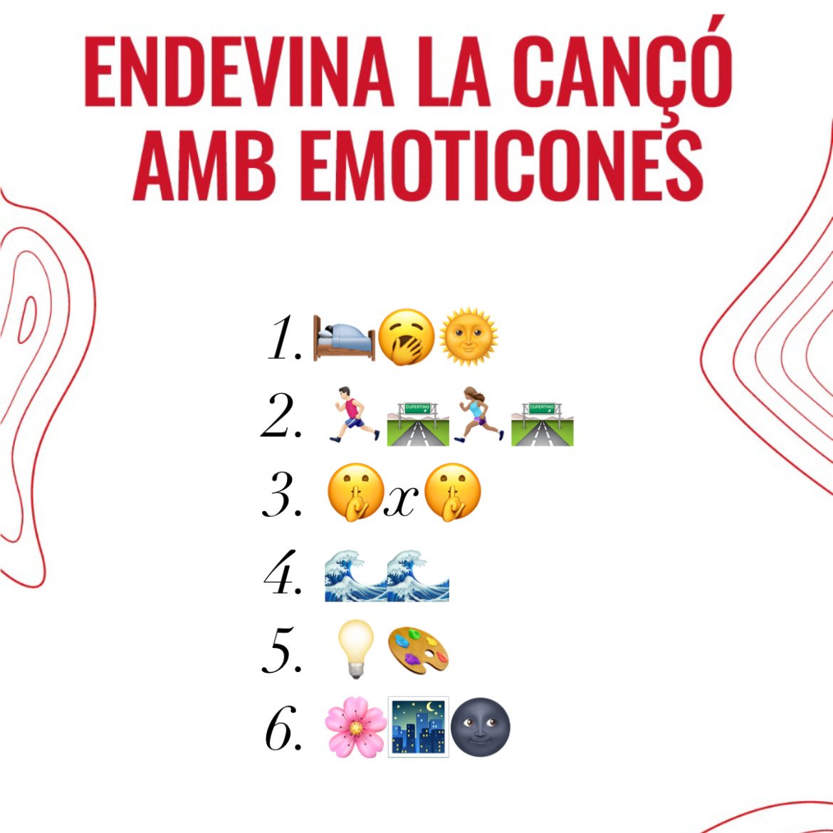 🎶 Sabries endevinar quines són aquestes cançons?   👇🏼 Escriu-nos als comentaris les teves propostes!