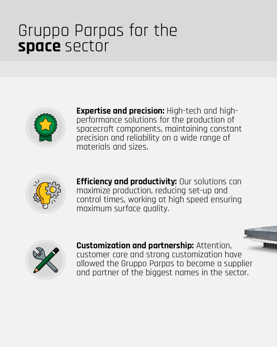 GruppoParpas's tweet photo. 🚀 Beyond Earth boundaries

#GruppoParpas brings 70+ years of expertise to the #space sector, offering high-performance solutions for #manufacturing #aircraft, #spacecraft, and #satellites. #Precision and #reliability for the most demanding tolerances. https://t.co/PPvCufoTPt