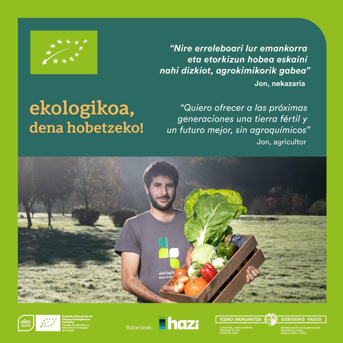 EKOLURRA's tweet photo. 🍞🥚🥬🧀 𝗘𝗸𝗼𝗹𝗼𝗴𝗶𝗸𝗼𝗮, 𝗱𝗲𝗻𝗮 𝗵𝗼𝗯𝗲𝘁𝘇𝗲𝗸𝗼!

🗣👉 Ainhoak, Alejandrak, Izaskunek, Jonek eta Kepak argi dute. Eta zuk? Kontsumitu elikagai ekologikoak!

🗣👉 Ainhoa, Alejandra, Izaskun, Jon y Kepa lo tienen claro. ¿Y tú? ¡Consume alimentos ecológicos!

#nekazaritzaekologikoa #ingurumena #etorkizuna #agriculturaecológica #futuro #MedioAmbiente #sostenible #jasangarria #ekologikoa #denahobetzeko #elikagaiekologikoak #alimentosecológicos