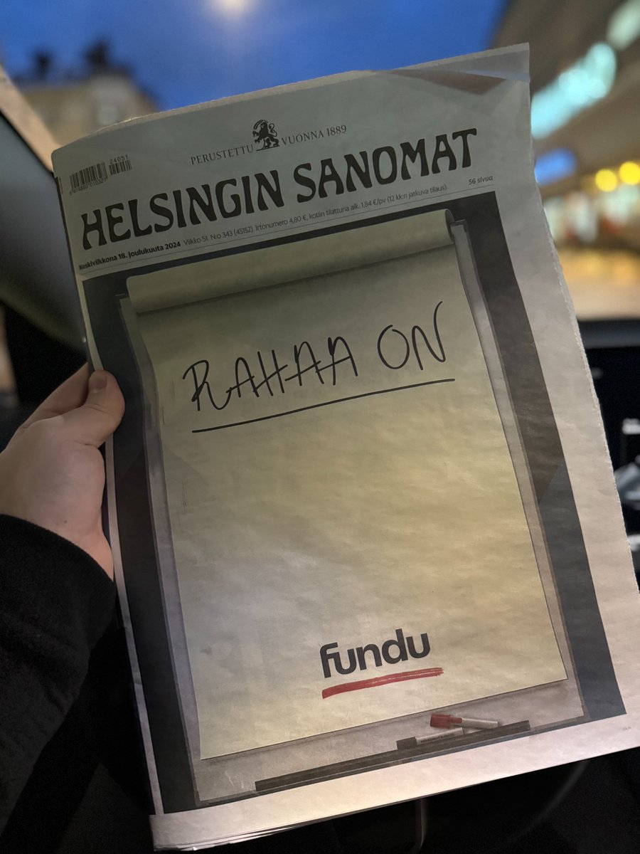 💡 Rahaa on – vai onko? Suomen valtion velka on ennätyksellisen korkealla tasolla ja julkisen talouden kestävyys on koetuksella. Lue koko <a href="/lassevuola/">Lasse Vuola</a> blogi aiheesta >  fundu.fi/blogi/2024/rah…